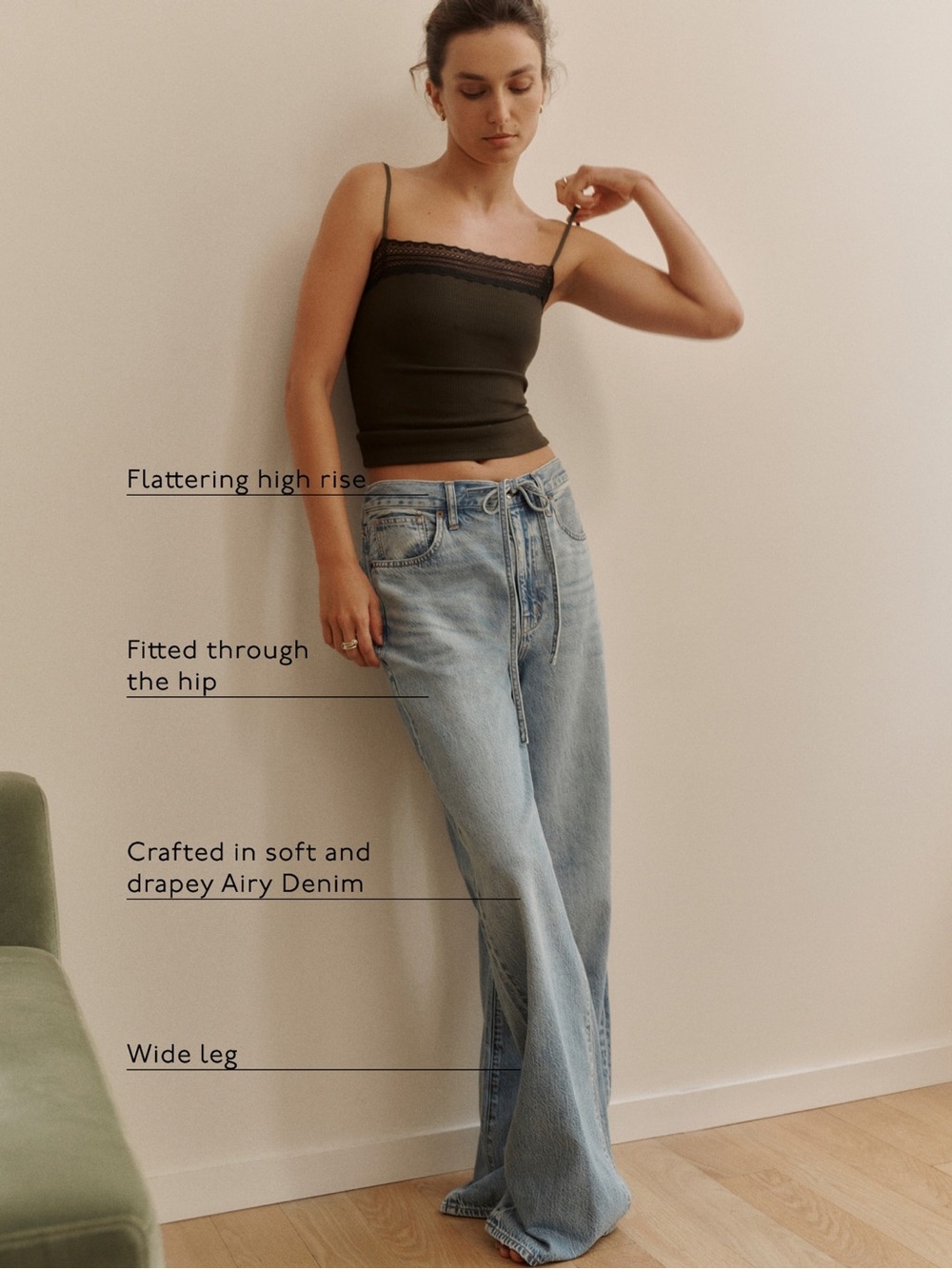 Madewell The Ultimate Wide-Leg Jean Airy Denim in Raebrook Wash Size 23 - Picture 8 of 16